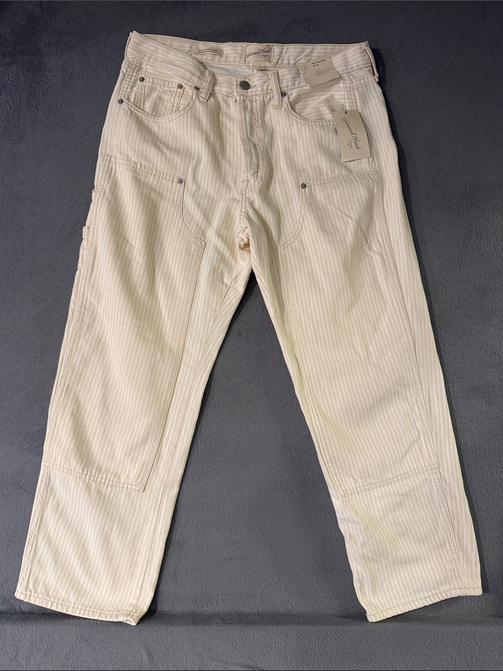 Universal Thread - Women’s Yellow and White Cropped Boyfriend Jeans
